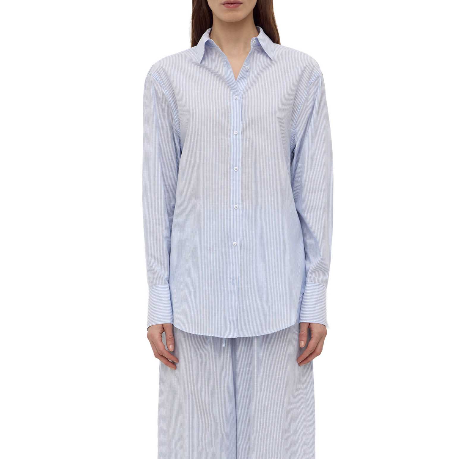 Assembly Label Codie Stripe Long Sleeve Shirt Blue/White Stripe